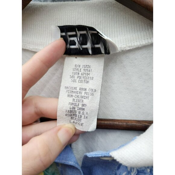 Vintage Teddi Womens Large Pullover Blouse With Floral & Striped Accents Short S - Picture 3 of 4